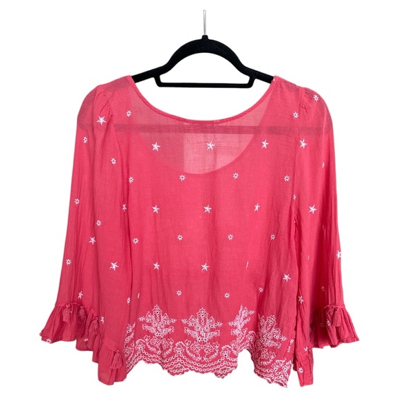 American Eagle Outfitters Boho Coral color Embroidery/ fringe detail sz Medium - Picture 4 of 5